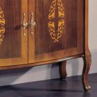 Living Room Sideboard in Walnut or White Wood and Inlays Made in Italy - Katerine Viadurini