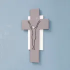 White and Gray Crucifix Made with Laser Engraving Made in Italy - Nadia Viadurini