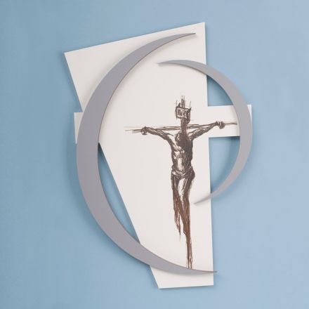 Laser Engraved Father's Name Crucifix Made in Italy - Maia Viadurini