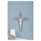 White and Gray Christo Crucifix Laser Engraved Made in Italy - Teresa Viadurini