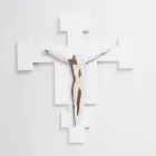 Laser Engraved White Crucifix of the Savior Made in Italy - Glora Viadurini