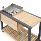 Outdoor Kitchen 140x65x93 cm Made of Solid Teak and Aluminum - Convivial Viadurini