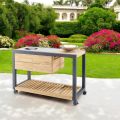 Outdoor Kitchen 140x65x93 cm Made of Solid Teak and Aluminum - Convivial