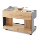 Outdoor Kitchen 141x70x93 cm Made of Solid Teak and Aluminum - Stilosa Viadurini