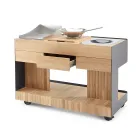 Outdoor Kitchen 141x70x93 cm Made of Solid Teak and Aluminum - Stilosa Viadurini
