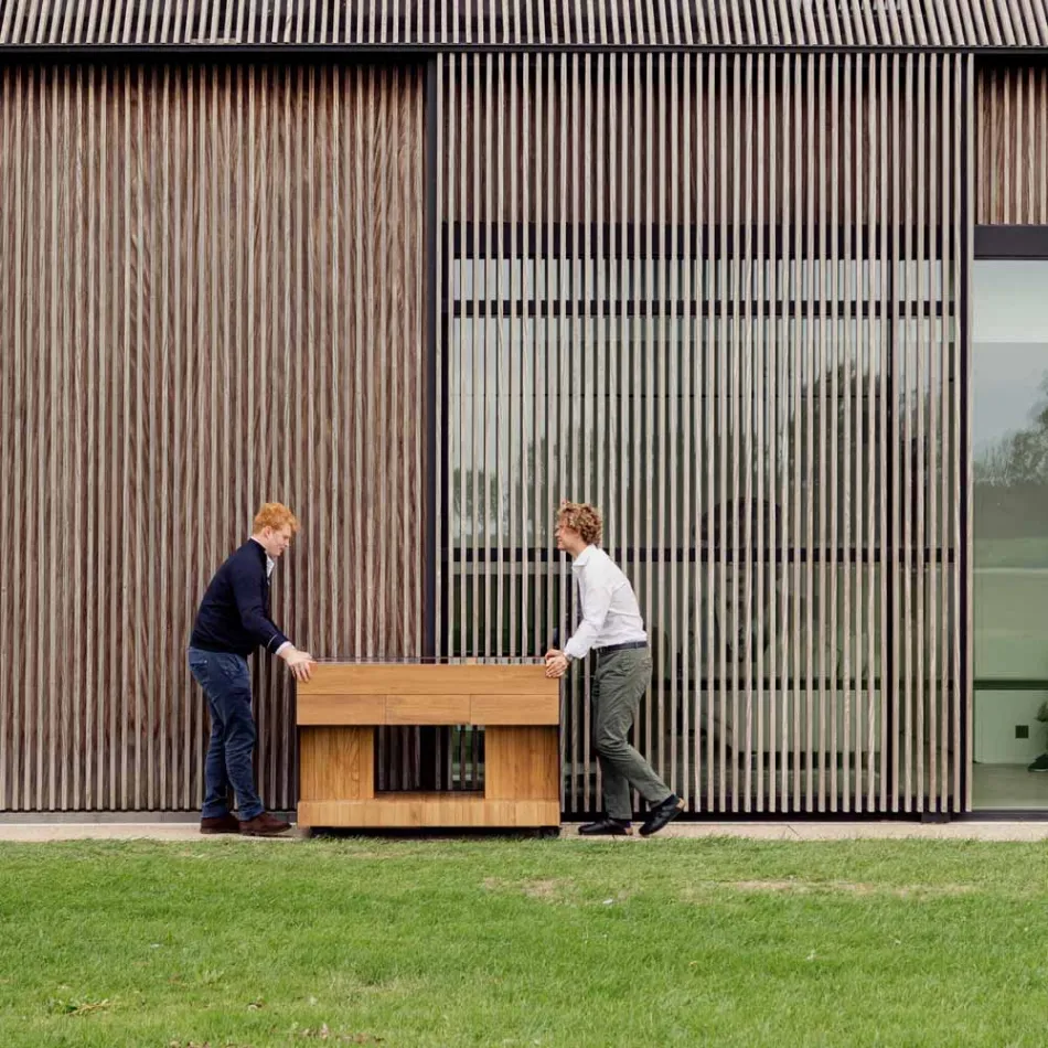 Outdoor Kitchen 141x70x93 cm Made of Solid Teak and Aluminum - Stilosa Viadurini