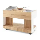 Outdoor Kitchen 141x70x93 cm Made of Solid Teak and Aluminum - Stilosa Viadurini