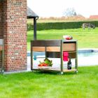 Modern Outdoor Garden Kitchen on Wood and Steel Wheels - Buoncalliope Viadurini