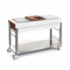 Modern Kitchen on Wheels for Outdoor Garden in Wood and Steel - Calliope Viadurini