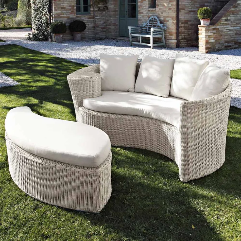 Garden Daybad in Polyrattan Fiber 2 Elements - Woman Viadurini