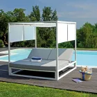 Outdoor Daybed with Reclining White Aluminum Structure - Jurica Viadurini