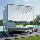 Outdoor Daybed with Reclining White Aluminum Structure - Jurica Viadurini