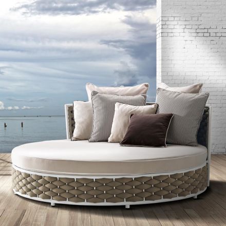 Outdoor Daybed in Aluminum and Hand Woven Fabric - Reda Viadurini