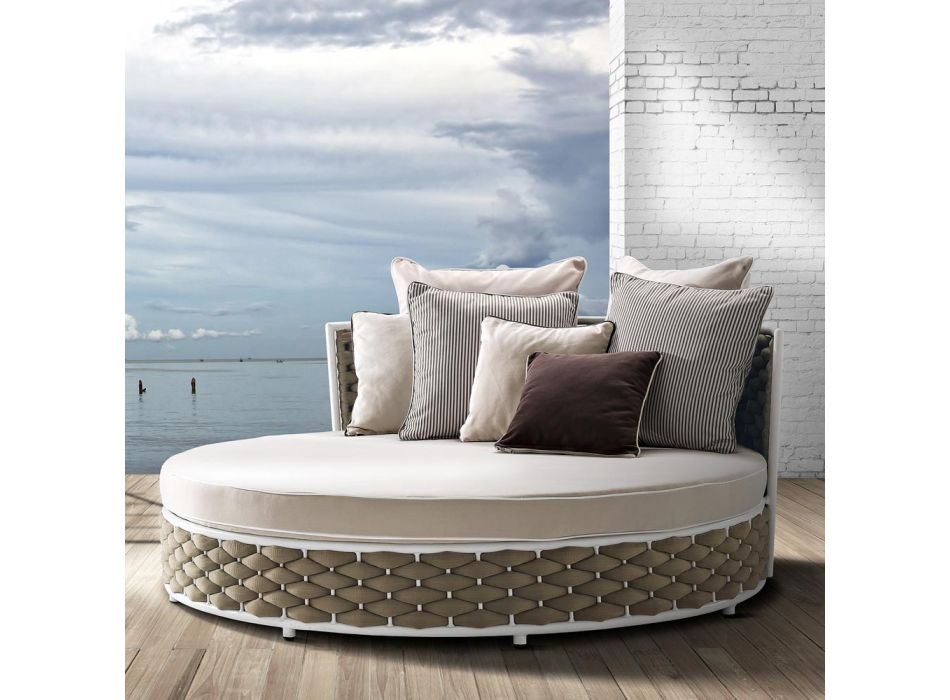 Outdoor Daybed in Aluminum and Hand Woven Fabric - Reda Viadurini