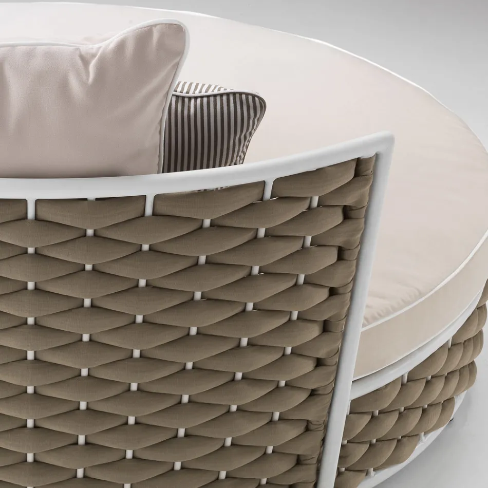 Outdoor Daybed in Aluminum and Hand Woven Fabric - Reda Viadurini