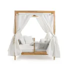 Outdoor Daybed in Teak and Rope Weaving - Arjuna Viadurini