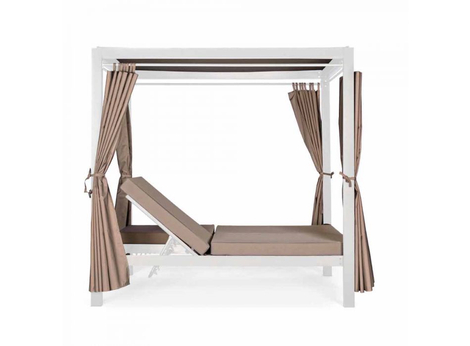 Outdoor Daybed in Textilene and Aluminum with Reclining Backrests - Anastasia Viadurini