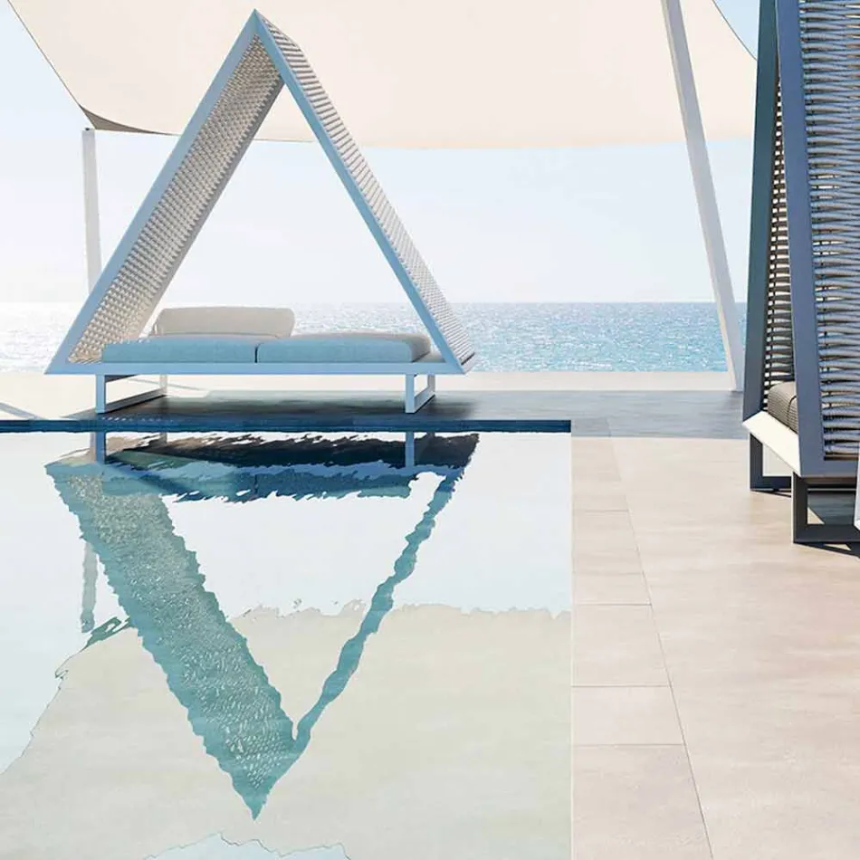 Luxury Garden Daybed in Aluminum and Fabric - Frame Vineyard by Vondom Viadurini