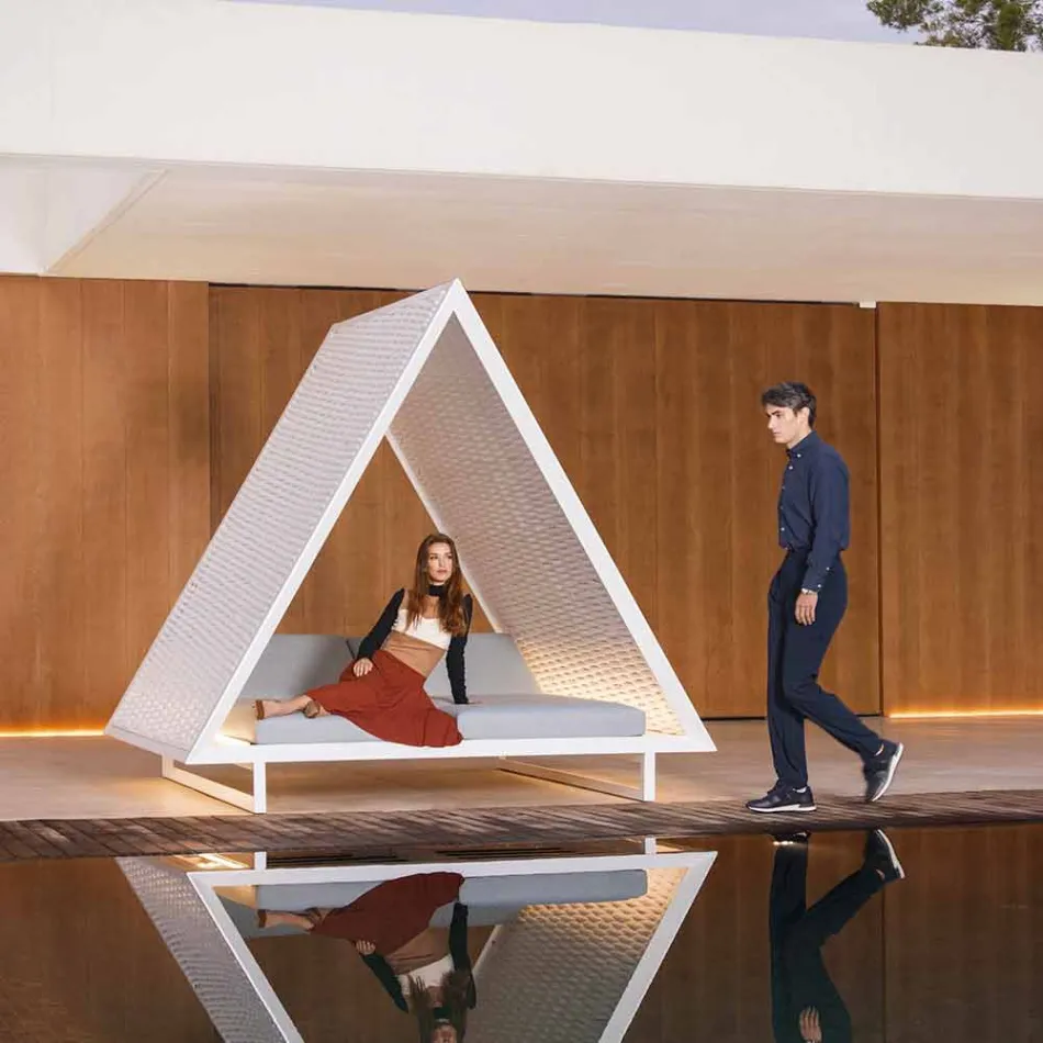 Luxury Garden Daybed in Aluminum and Fabric - Frame Vineyard by Vondom Viadurini