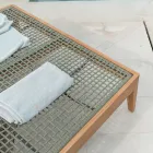 Teak, Aluminum, Rope, and Cushion Garden Daybed - Jacub Viadurini