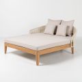 Teak, Aluminum, Rope, and Cushion Garden Daybed - Jacub
