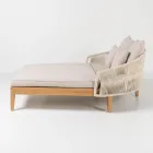 Teak, Aluminum, Rope, and Cushion Garden Daybed - Jacub Viadurini
