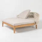 Teak, Aluminum, Rope, and Cushion Garden Daybed - Jacub Viadurini