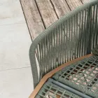 Teak, Aluminum, Rope, and Cushion Garden Daybed - Jacub Viadurini