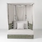 Teak, Aluminum, ROPE+ Rope Garden Daybed with Cushions - Arcangelo Viadurini