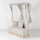 Teak, Aluminum, ROPE+ Rope Garden Daybed with Cushions - Arcangelo Viadurini