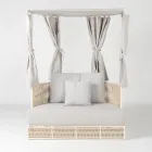 Teak, Aluminum, ROPE+ Rope Garden Daybed with Cushions - Arcangelo Viadurini