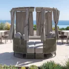 Teak, Aluminum, ROPE+ Rope Garden Daybed with Cushions - Arcangelo Viadurini