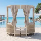Teak, Aluminum, ROPE+ Rope Garden Daybed with Cushions - Arcangelo Viadurini