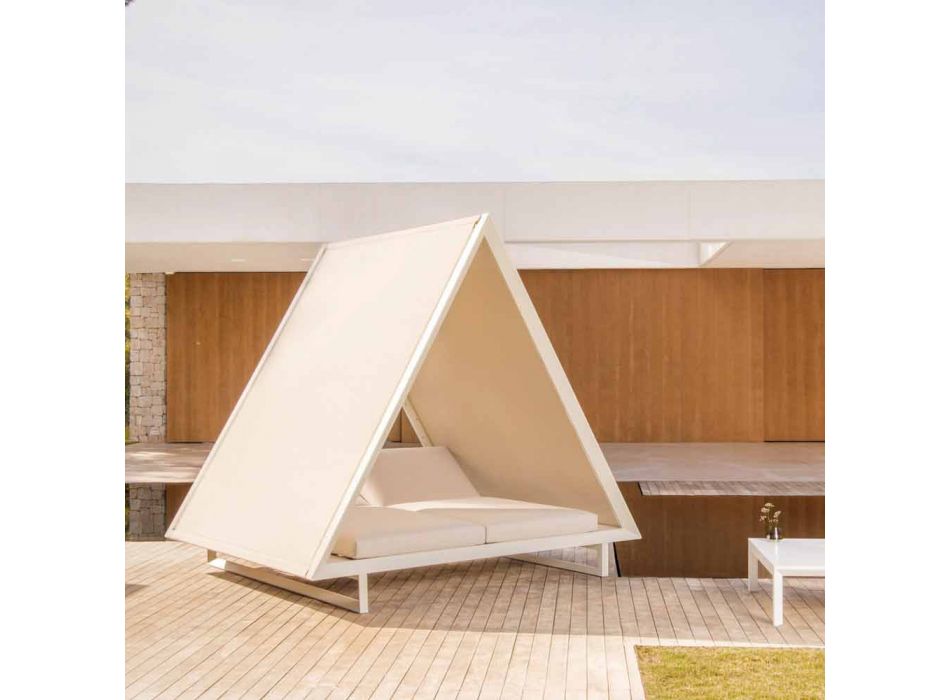 Outdoor Daybed in Aluminum and Luxury Design Fabric - Frame Vineyard by Vondom Viadurini
