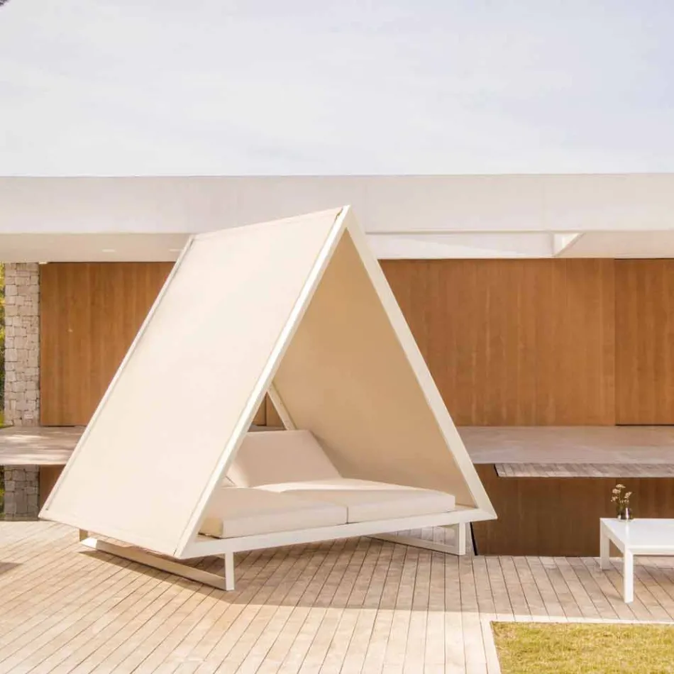Outdoor Daybed in Aluminum and Luxury Design Fabric - Frame Vineyard by Vondom Viadurini