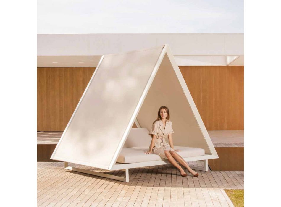 Outdoor Daybed in Aluminum and Luxury Design Fabric - Frame Vineyard by Vondom Viadurini