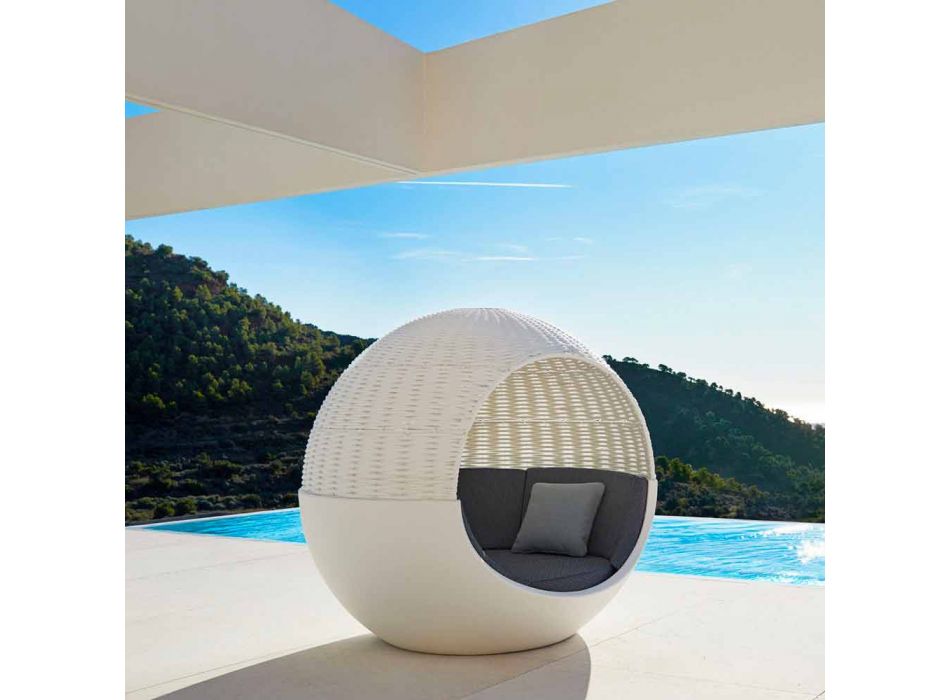 Luxury Garden Daybed Round Design with Braided Rope - Ulm Moon by Vondom Viadurini