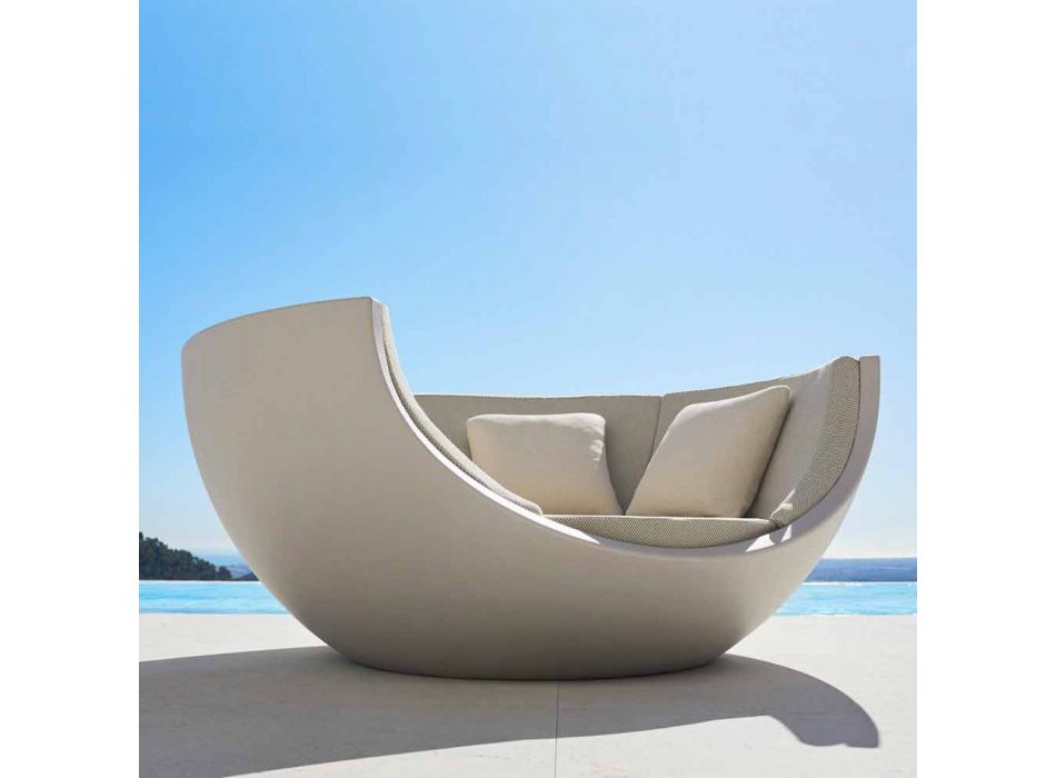 Daybed for Outdoor Luxury Circular Design in Polyethylene - Ulm Moon by Vondom Viadurini