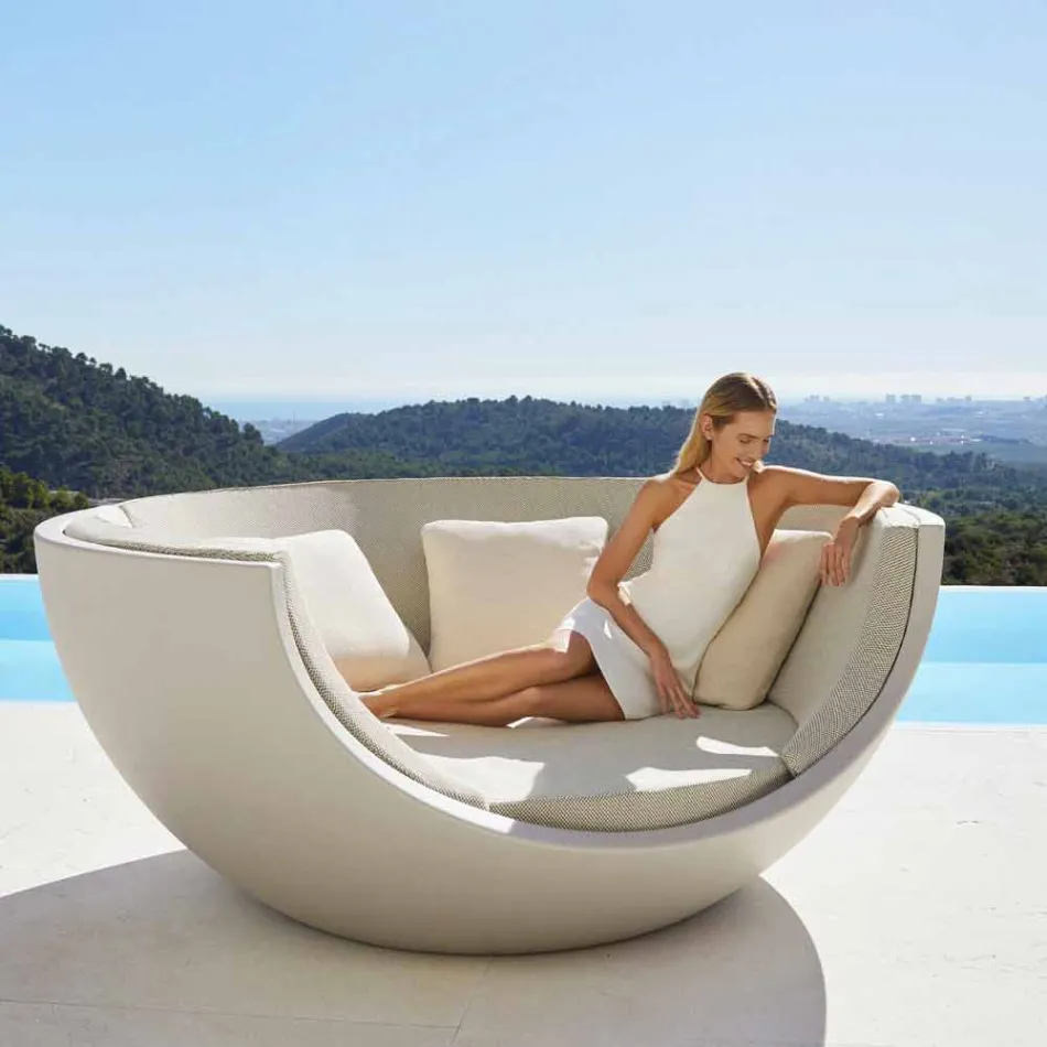 Daybed for Outdoor Luxury Circular Design in Polyethylene - Ulm Moon by Vondom Viadurini