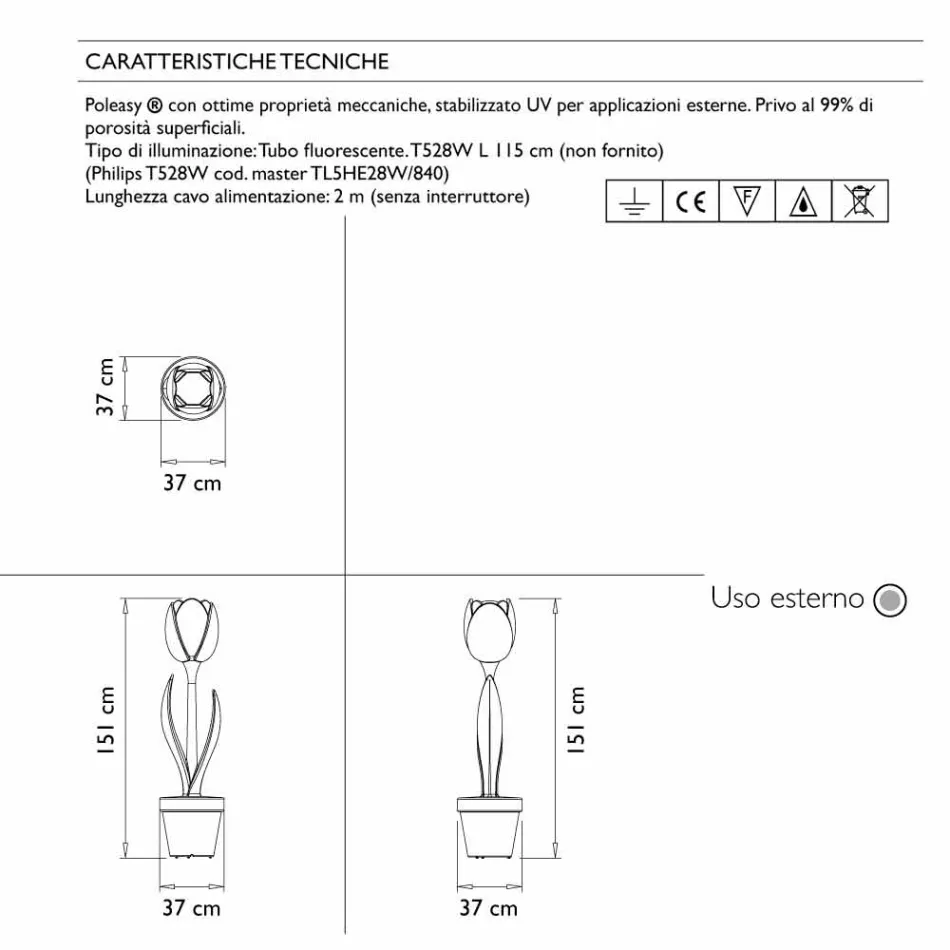 Modern Design Bright Garden Furniture Decoration - Tulip by Myyour Viadurini