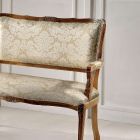 2 Seater Sofa in Light Beige and Gold Flower Fabric Made in Italy - Stone Viadurini