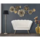 Modern 2 Seater Sofa in Velvet with Golden Iron Feet - Annina Viadurini