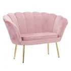 Modern 2 Seater Sofa in Velvet with Golden Iron Feet - Annina Viadurini