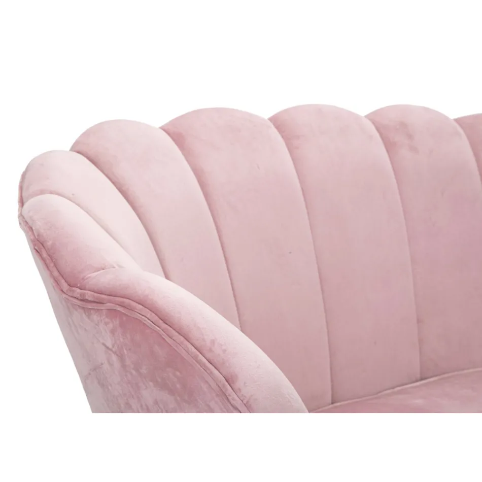 Modern 2 Seater Sofa in Velvet with Golden Iron Feet - Annina Viadurini