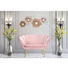 Modern 2 Seater Sofa in Velvet with Golden Iron Feet - Annina Viadurini