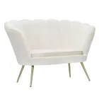 Modern 2 Seater Sofa in Velvet with Golden Iron Feet - Annina Viadurini