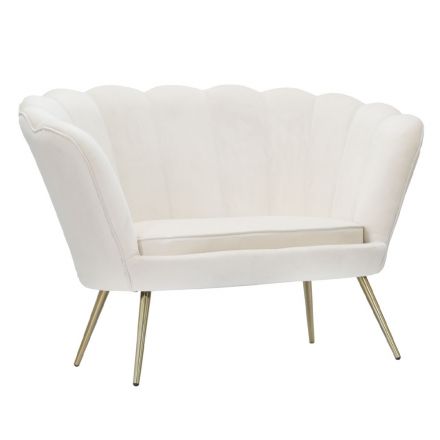 Modern 2 Seater Sofa in Velvet with Golden Iron Feet - Annina Viadurini