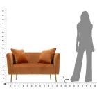 Two-Seater Sofa in Designer Velvet, Wood and Iron Structure - Renita Viadurini