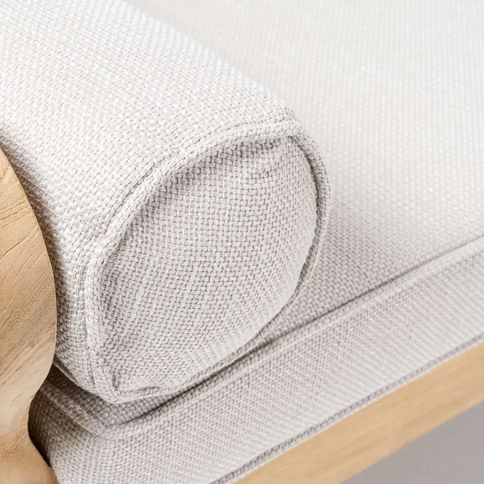 Natural Teak Outdoor Sofa and Cushions - Circe Viadurini