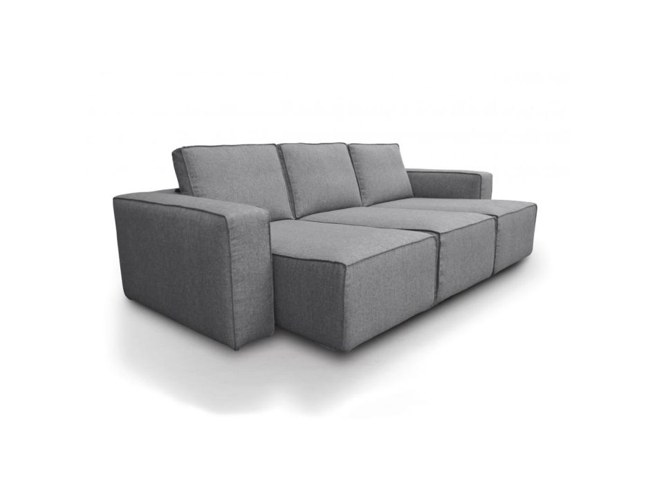 2 or 3 Seater Sofa with Extendable Seats in Made in Italy Fabric - Alis Viadurini